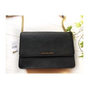 🔶NWT🔶 BLACK LEATHER MICHAEL KORS CROSSBODY